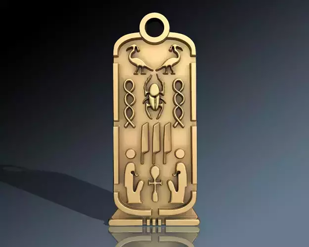 Ancient Pendant Egyptian Hieroglyphs Spelling Cartouche Necklace