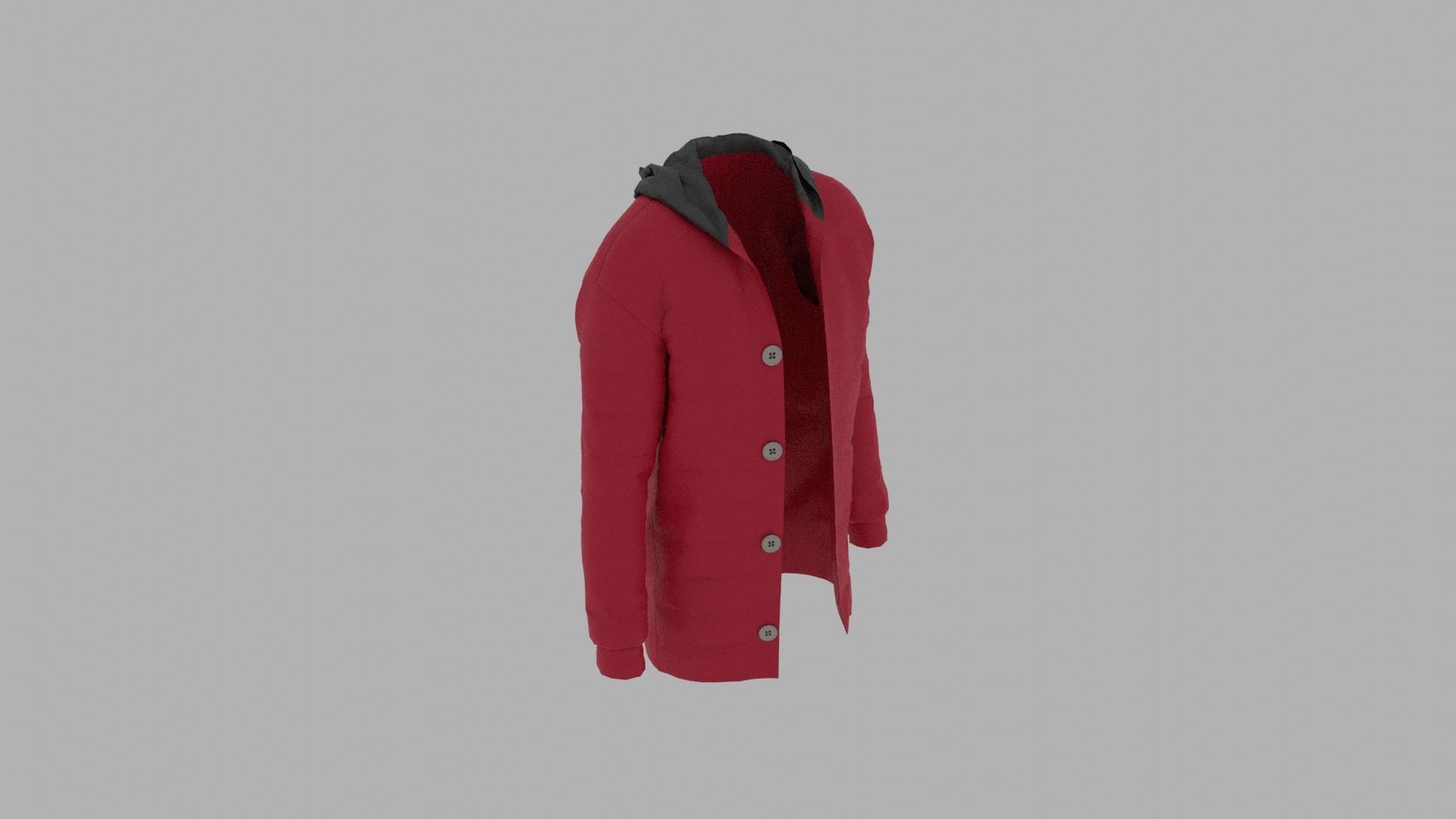 Jacket hooded Low-poly 3D model_5