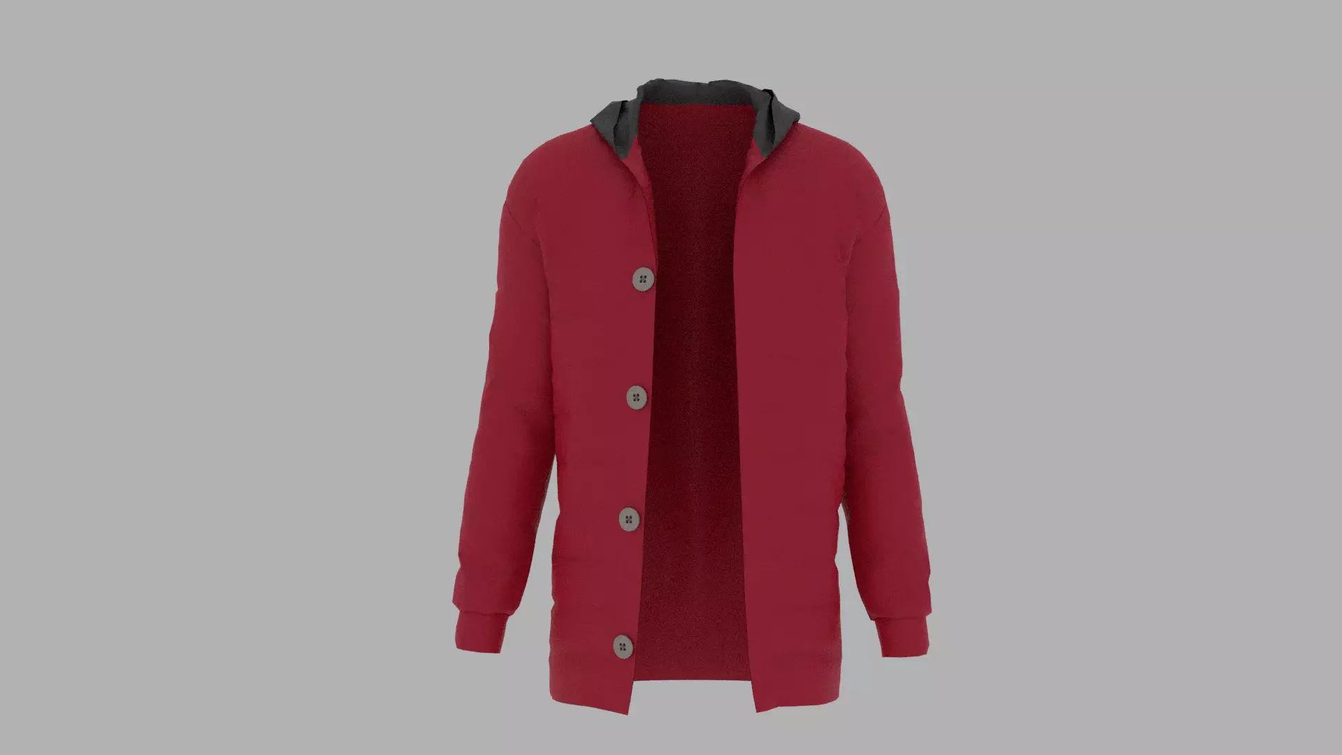 Jacket hooded Low-poly 3D model_0