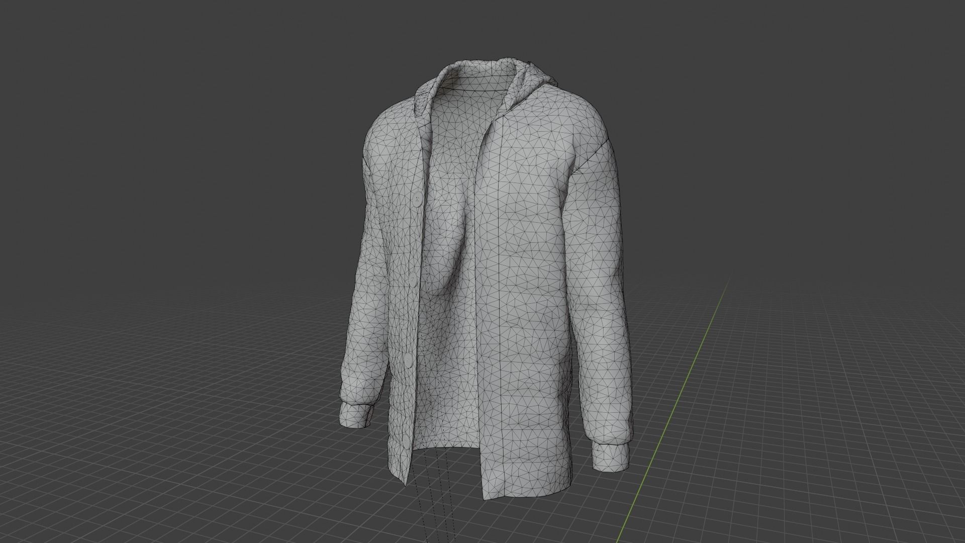 Jacket hooded Low-poly 3D model_8