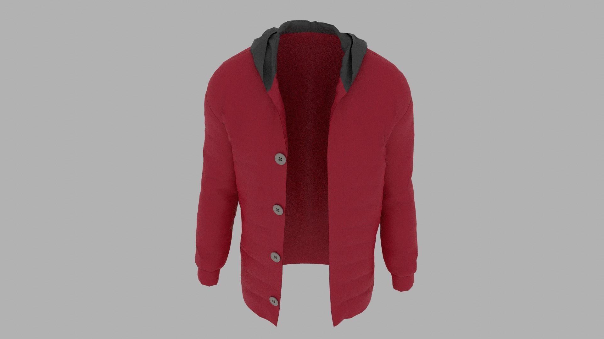 Jacket hooded Low-poly 3D model_6