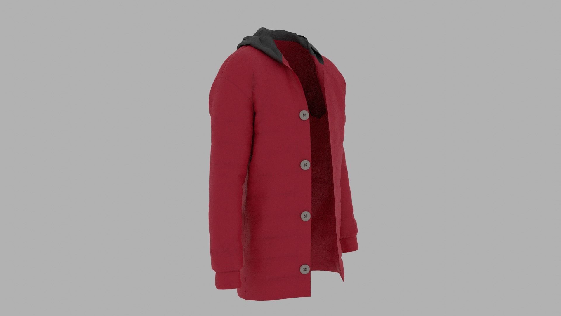 Jacket hooded Low-poly 3D model_2