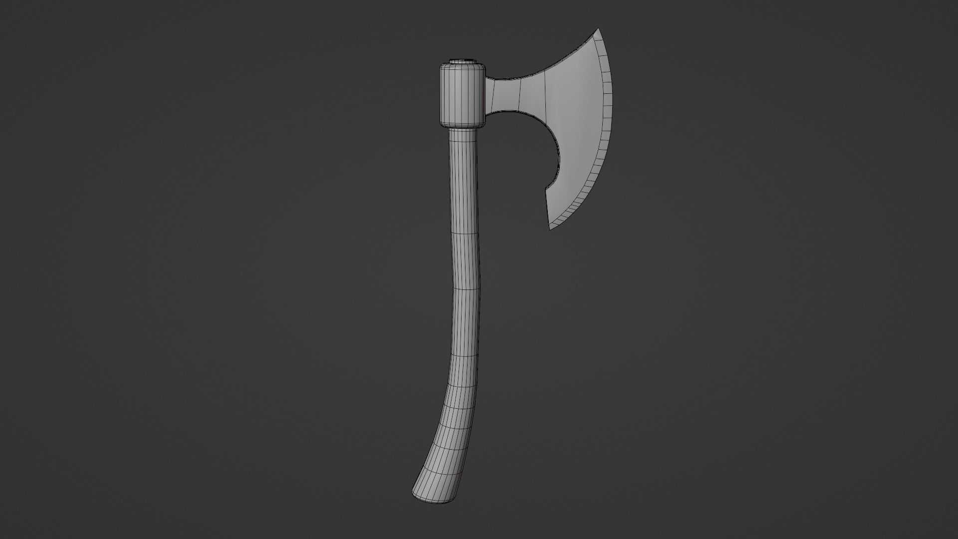 LowPoly Battle Axe GameReady Weapon Asset Low-poly 3D model_5