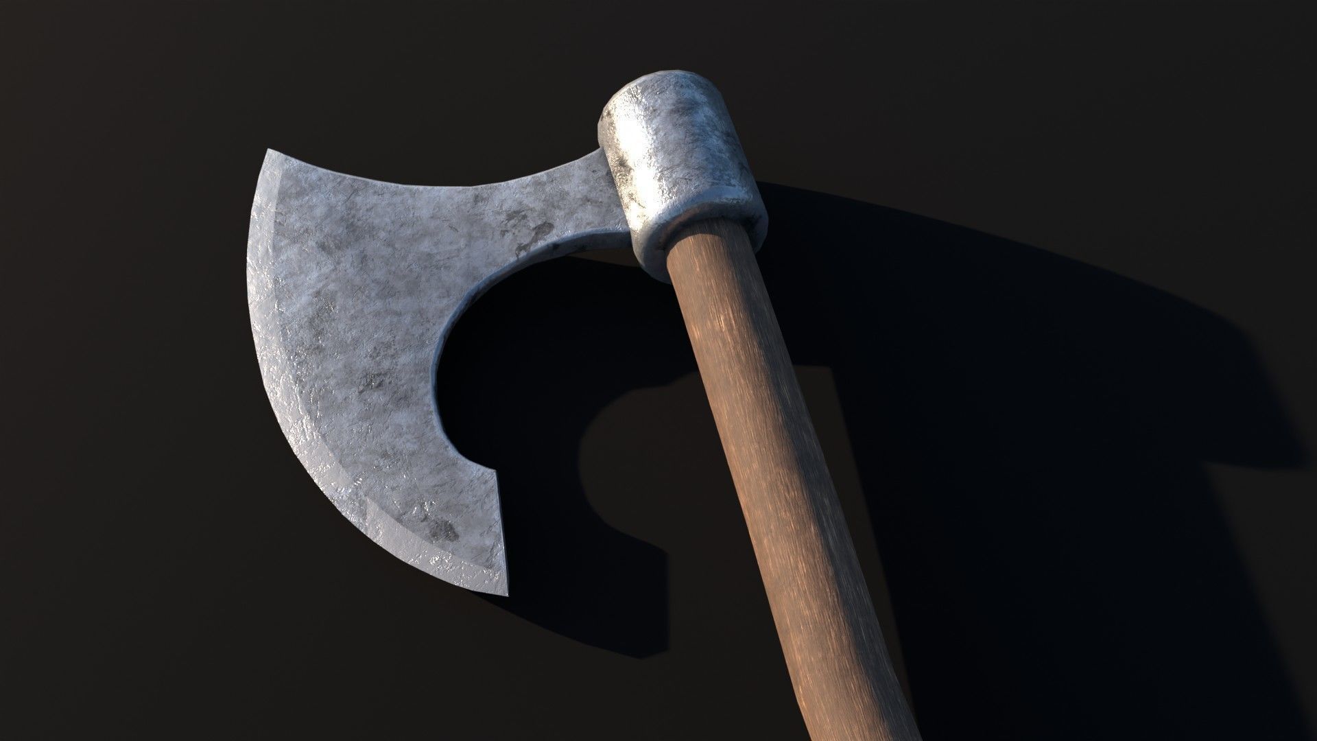 LowPoly Battle Axe GameReady Weapon Asset Low-poly 3D model_1