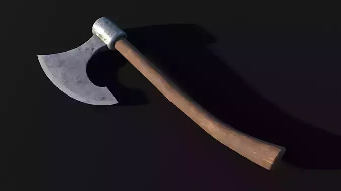 LowPoly Battle Axe GameReady Weapon Asset