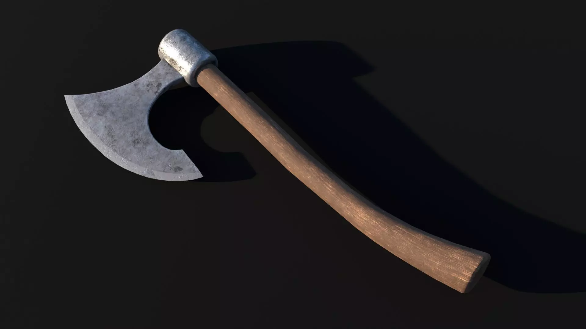 LowPoly Battle Axe GameReady Weapon Asset Low-poly 3D model_0