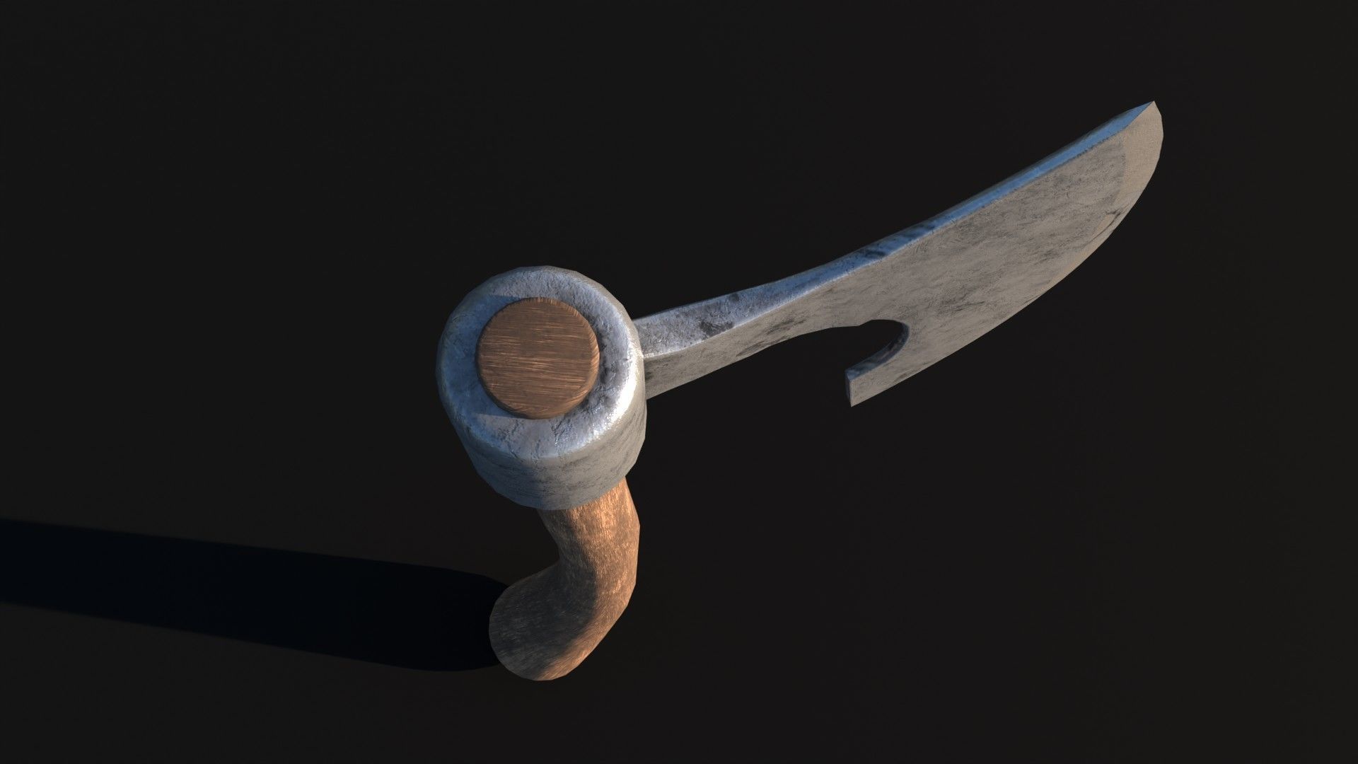 LowPoly Battle Axe GameReady Weapon Asset Low-poly 3D model_4