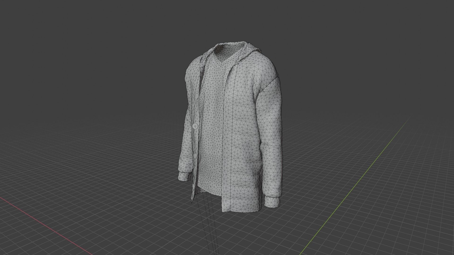 Jacket with rainbow hoodie Low-poly 3D model_8