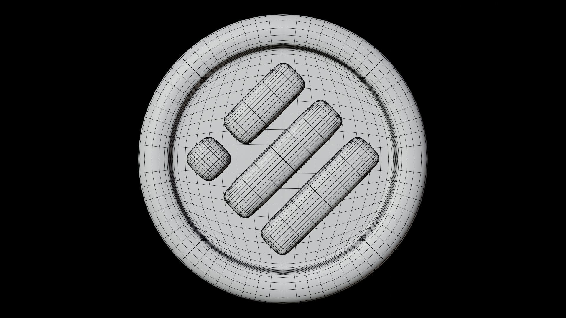 Binance USD or BUSD Gold Crypto Coin with cartoon style 3D model_6