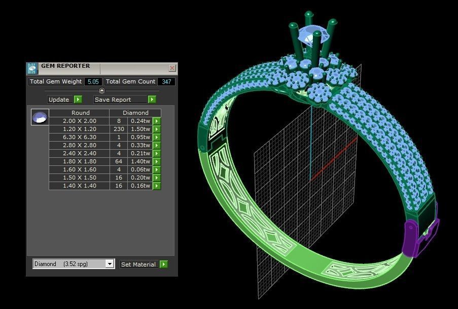 BRACELETS DIAMOND 3D print model_4