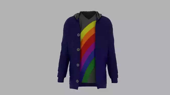 Jacket with rainbow hoodie