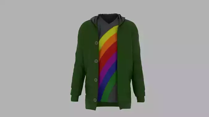 Jacket with rainbow hoodie