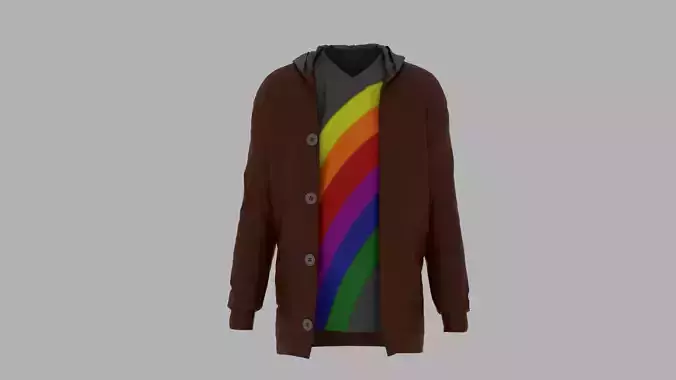 Jacket with rainbow hoodie