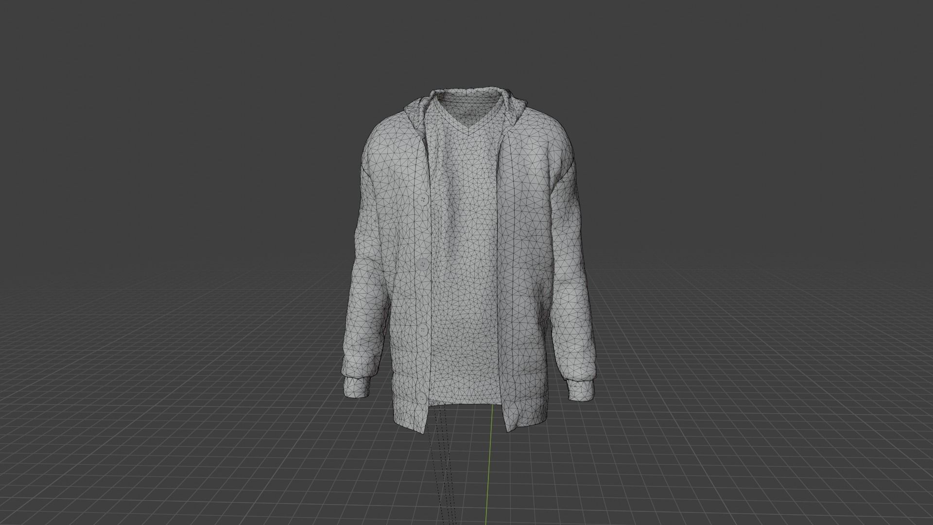 Jacket with rainbow hoodie Low-poly 3D model_7