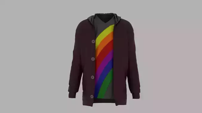 Jacket with rainbow hoodie