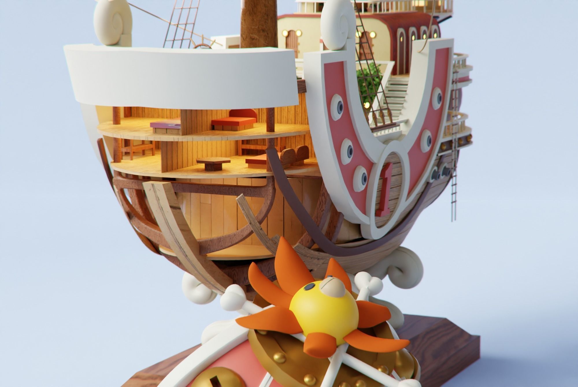 One Piece Thousand Sunny Go Grand Ship 3D model_8