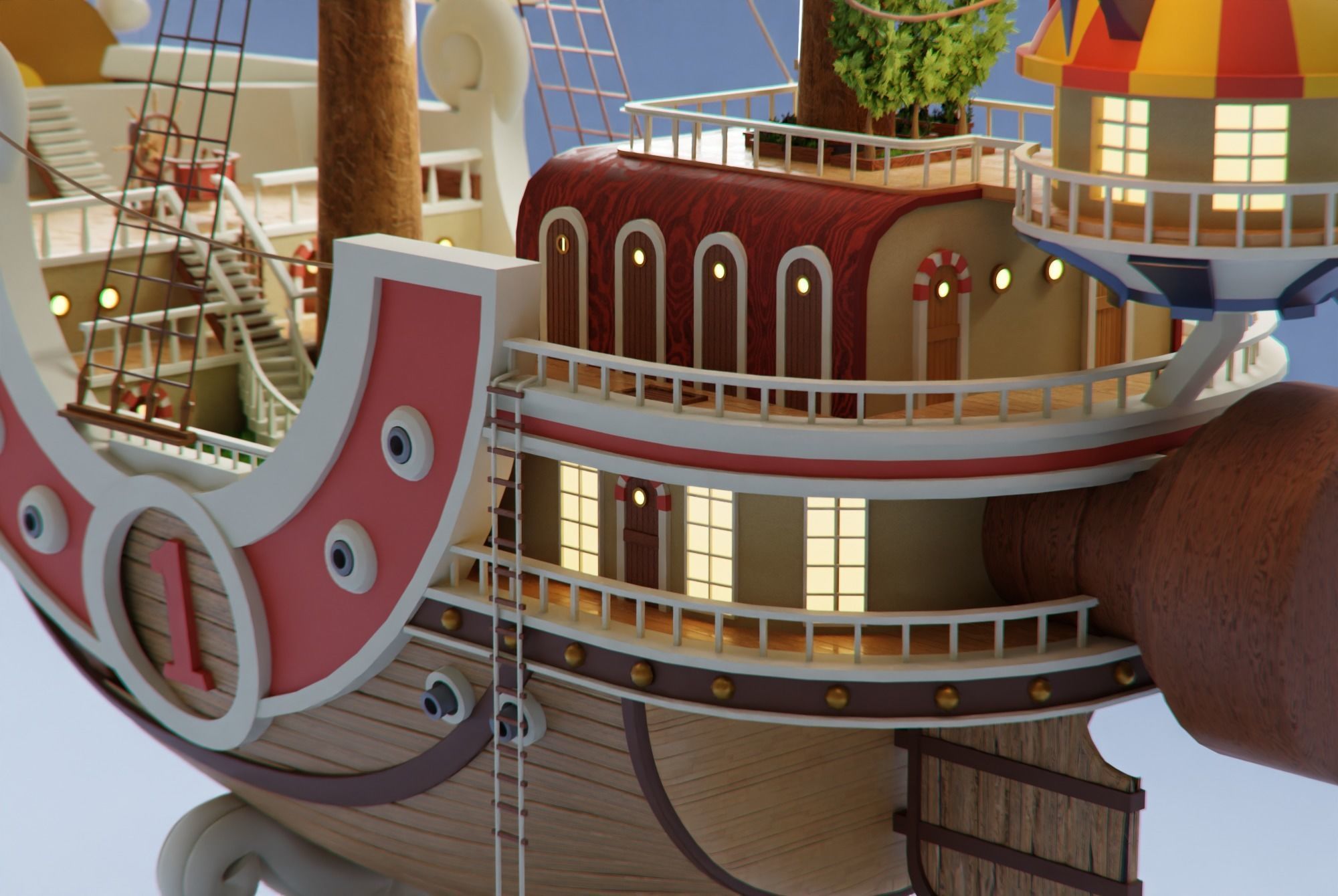 One Piece Thousand Sunny Go Grand Ship 3D model_5
