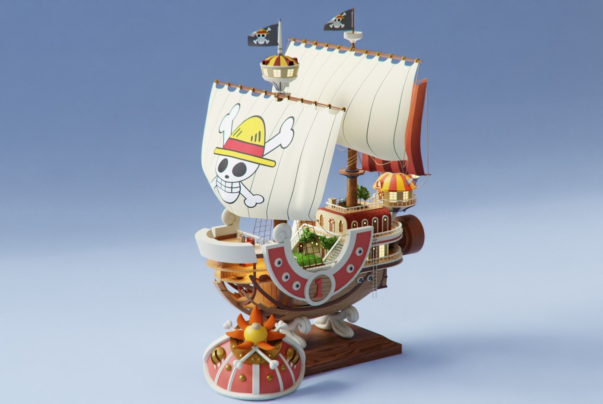 One Piece Thousand Sunny Go Grand Ship 3D model_1