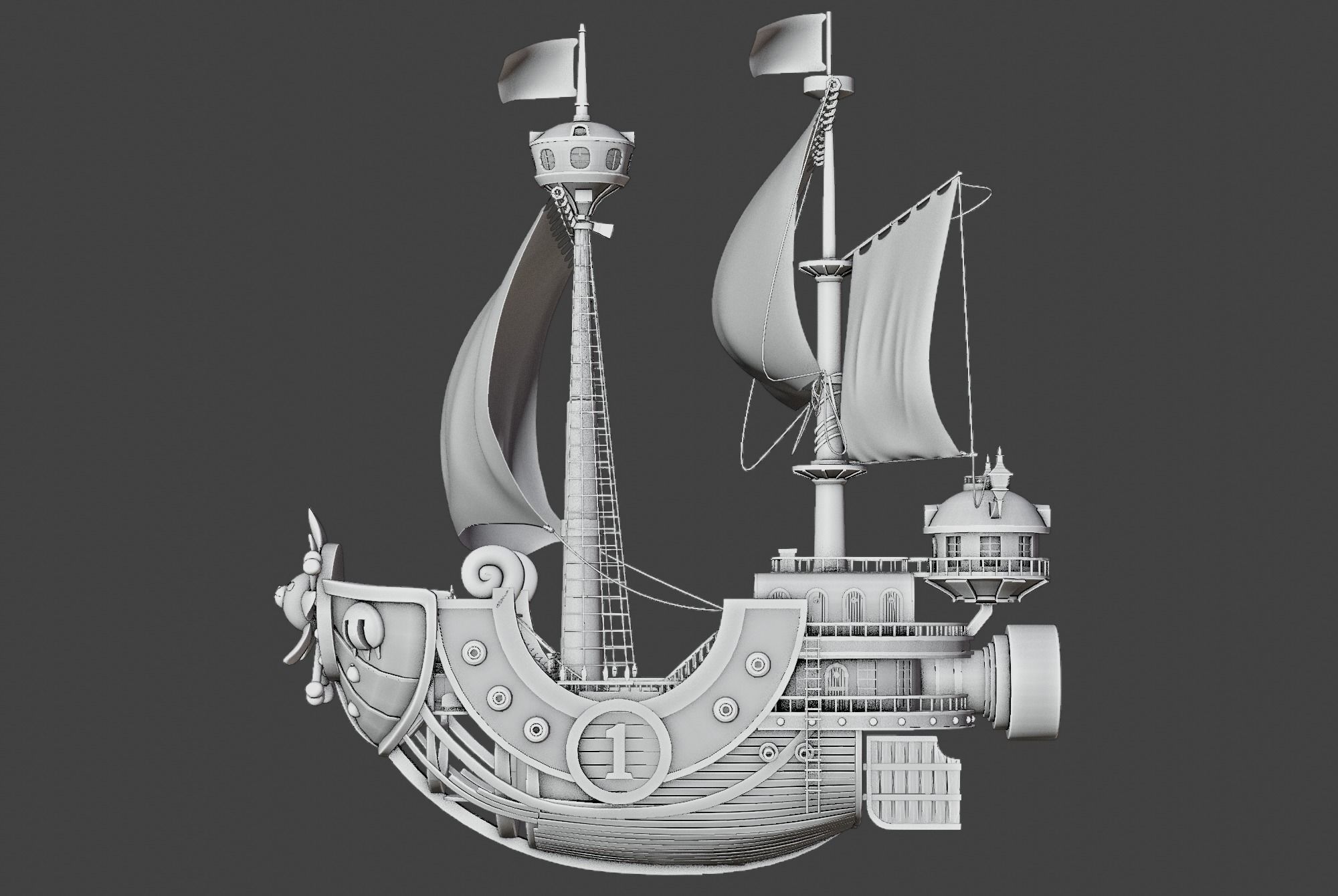 One Piece Thousand Sunny Go Grand Ship 3D model_12
