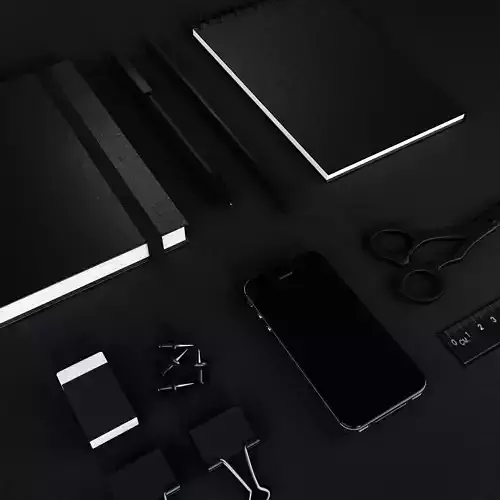 Realistic monochrome stationery mock up