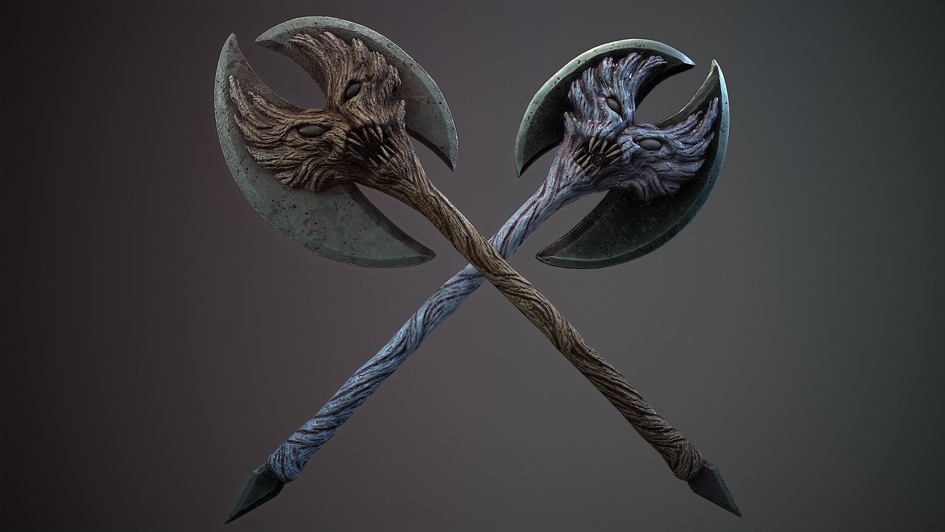 organic weapons Low-poly 3D model_8