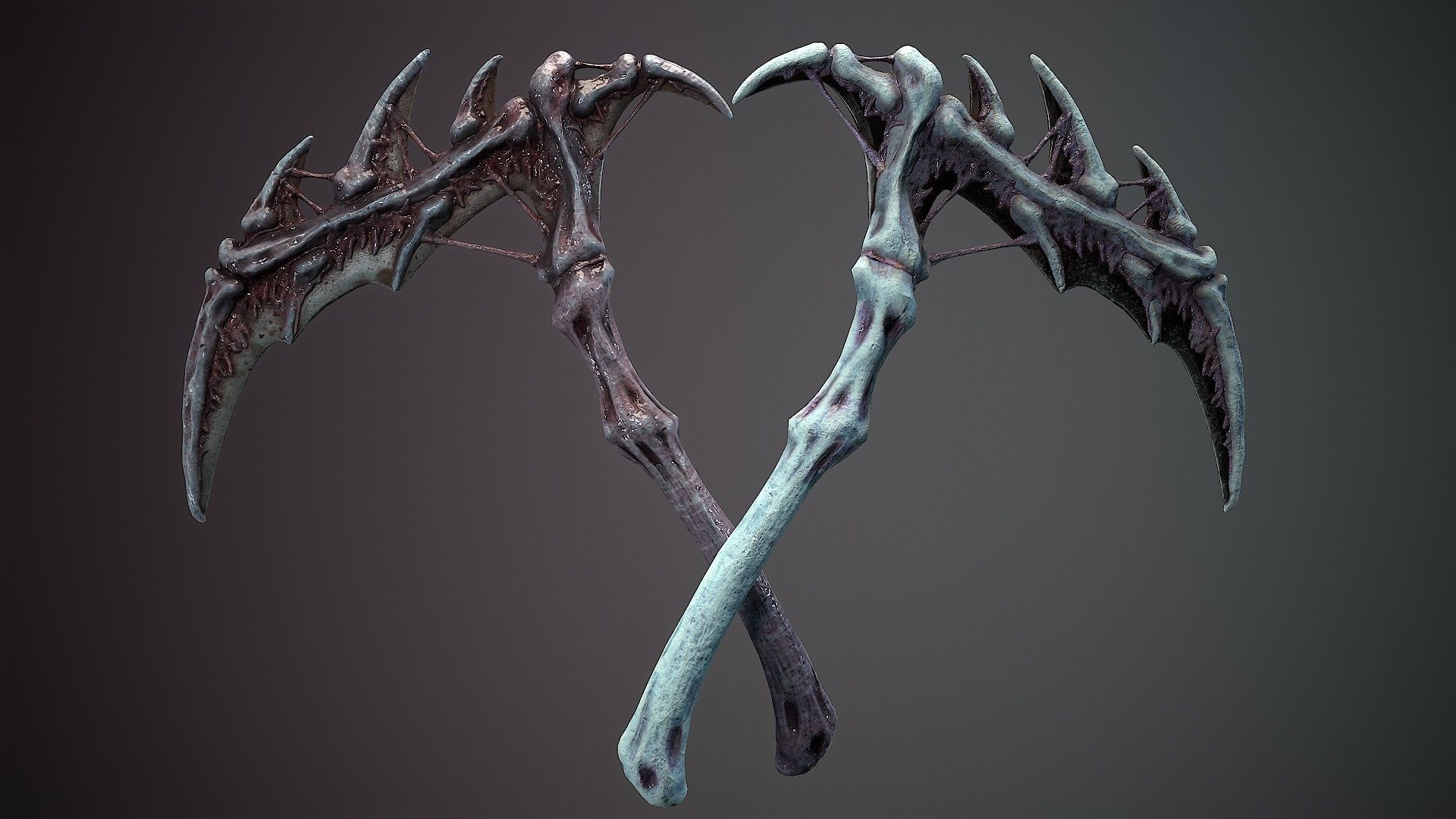 organic weapons Low-poly 3D model_2