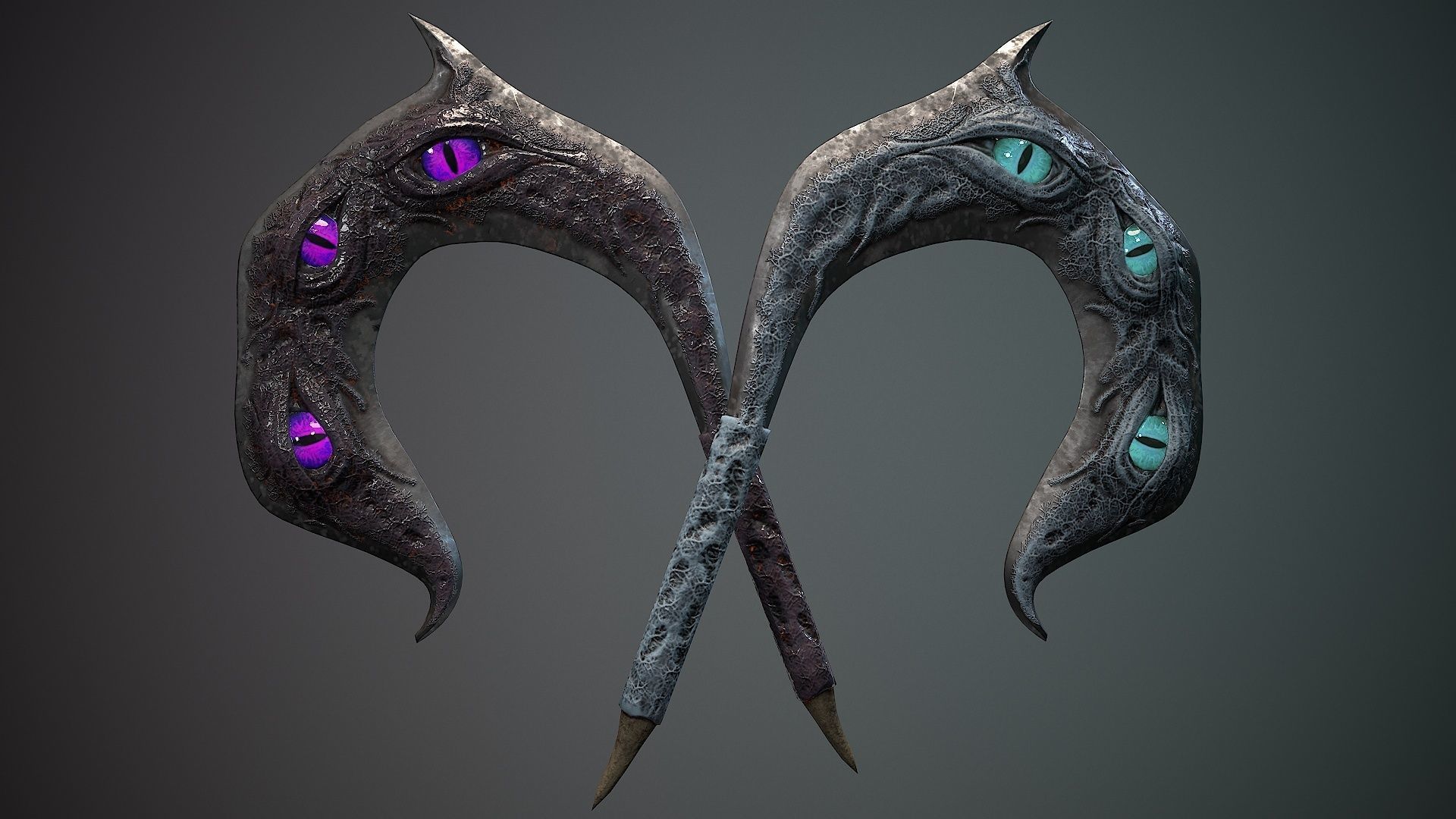 organic weapons Low-poly 3D model_10