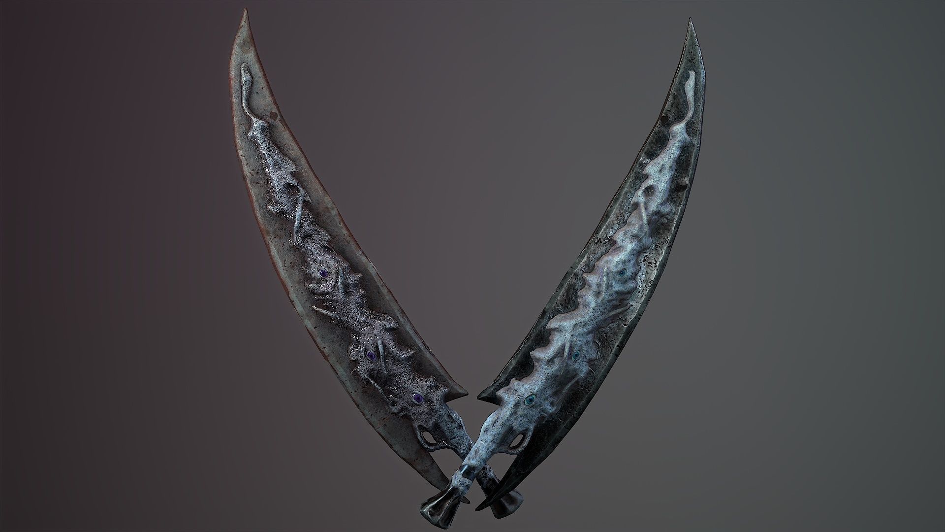 organic weapons Low-poly 3D model_12