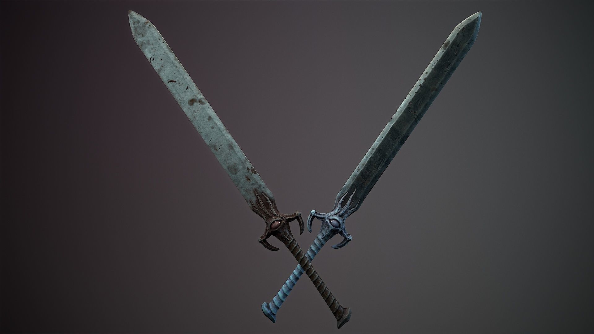 organic weapons Low-poly 3D model_21