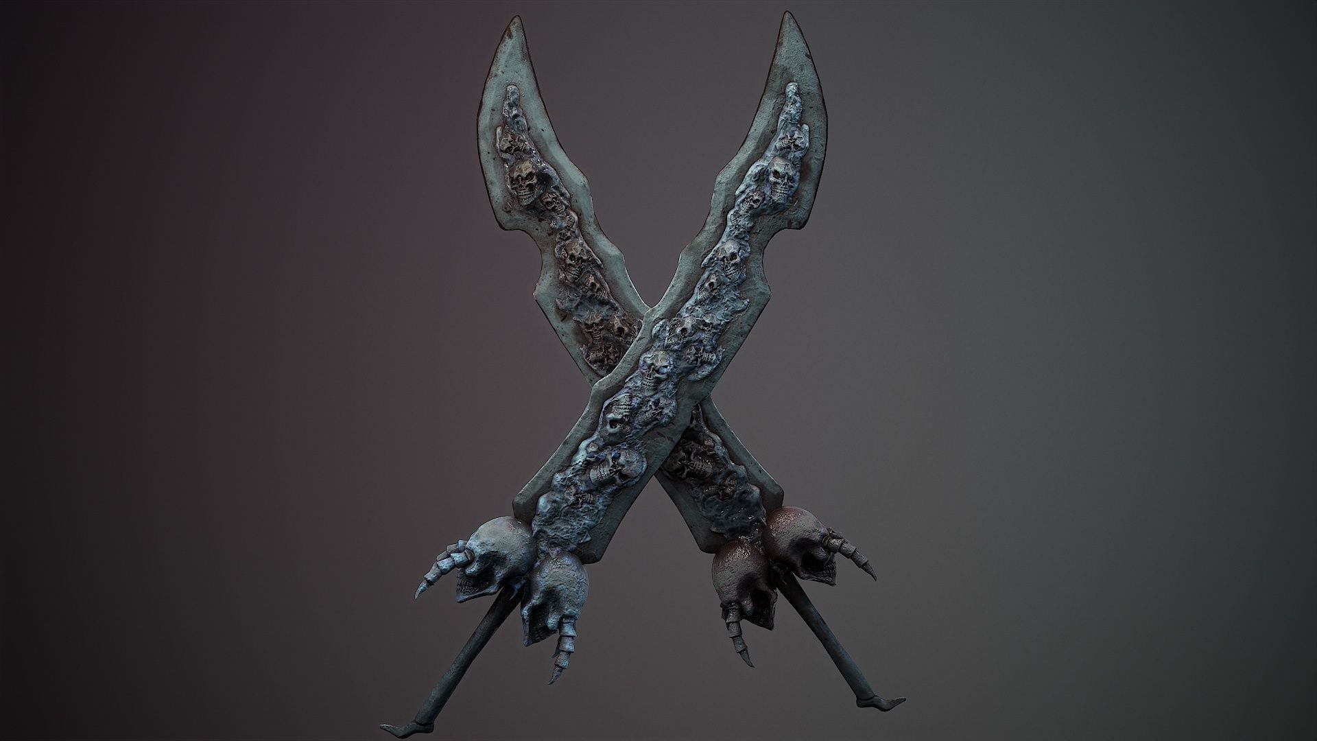 organic weapons Low-poly 3D model_6