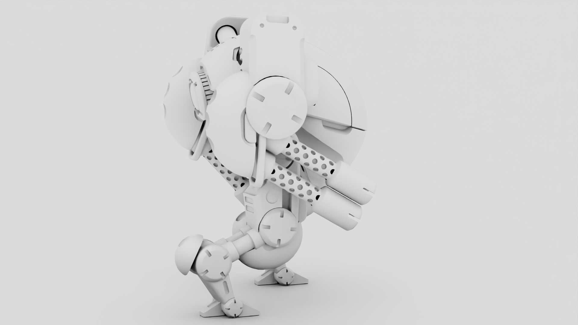 MILITARY BOT M-200  RIGGED 3D model_33