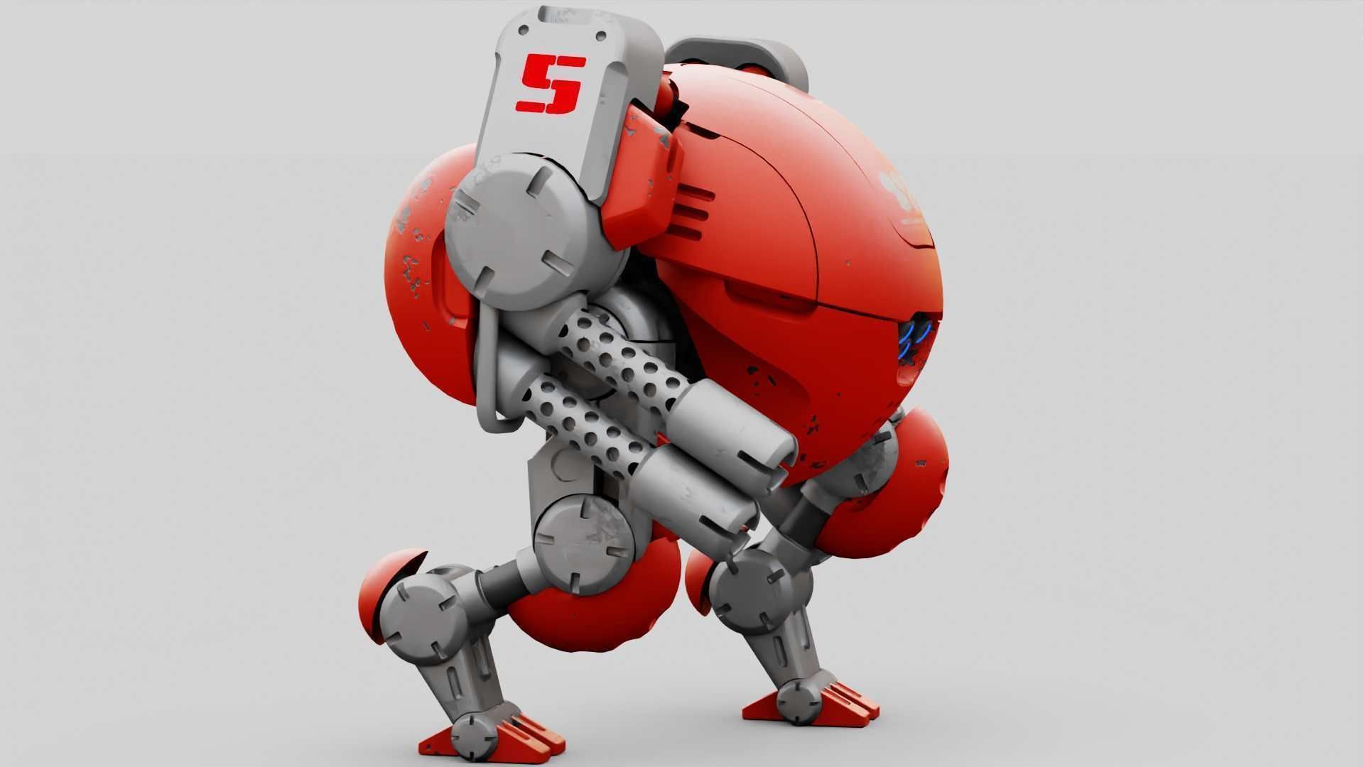 MILITARY BOT M-200  RIGGED 3D model_24