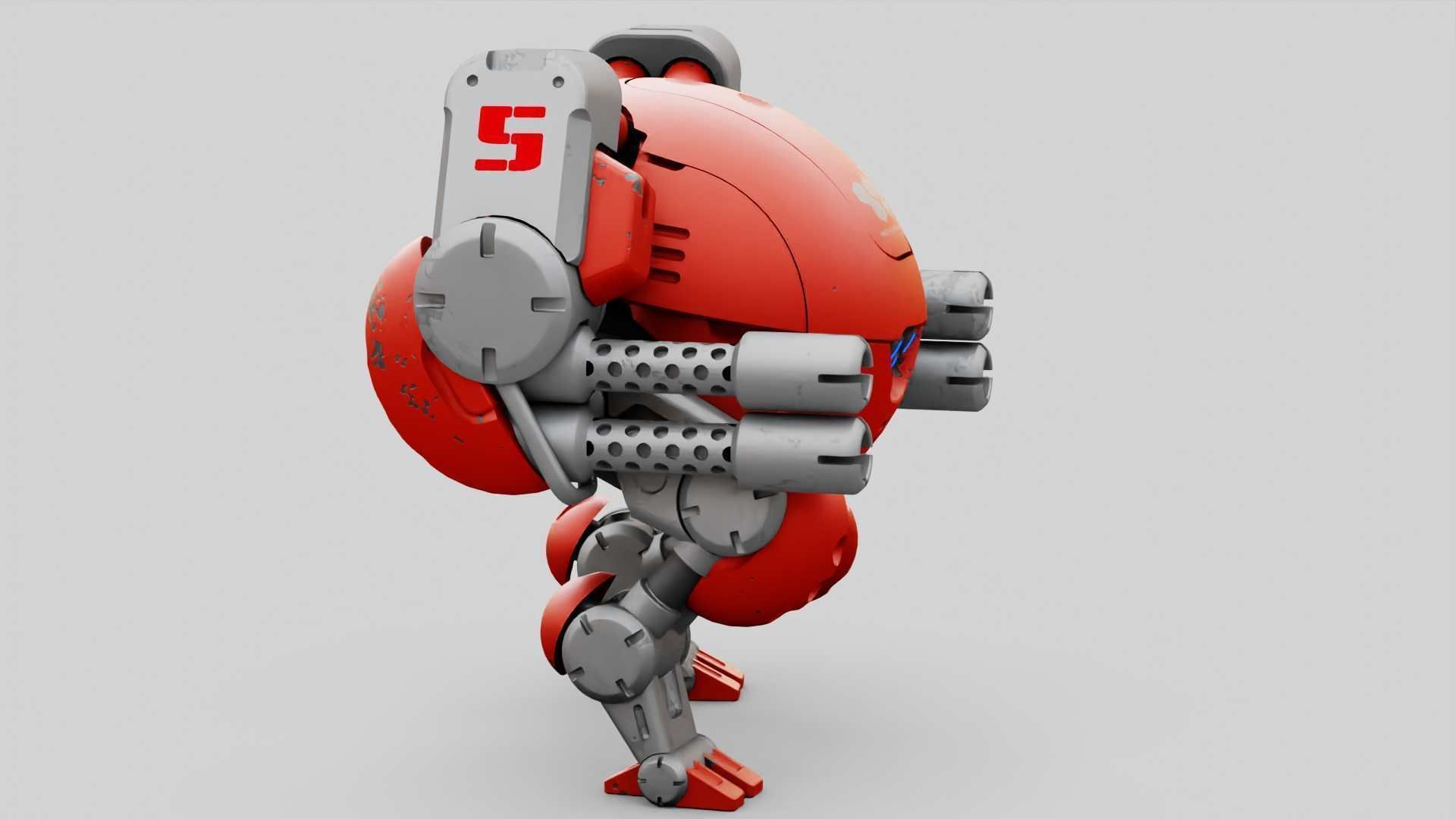 MILITARY BOT M-200  RIGGED 3D model_6