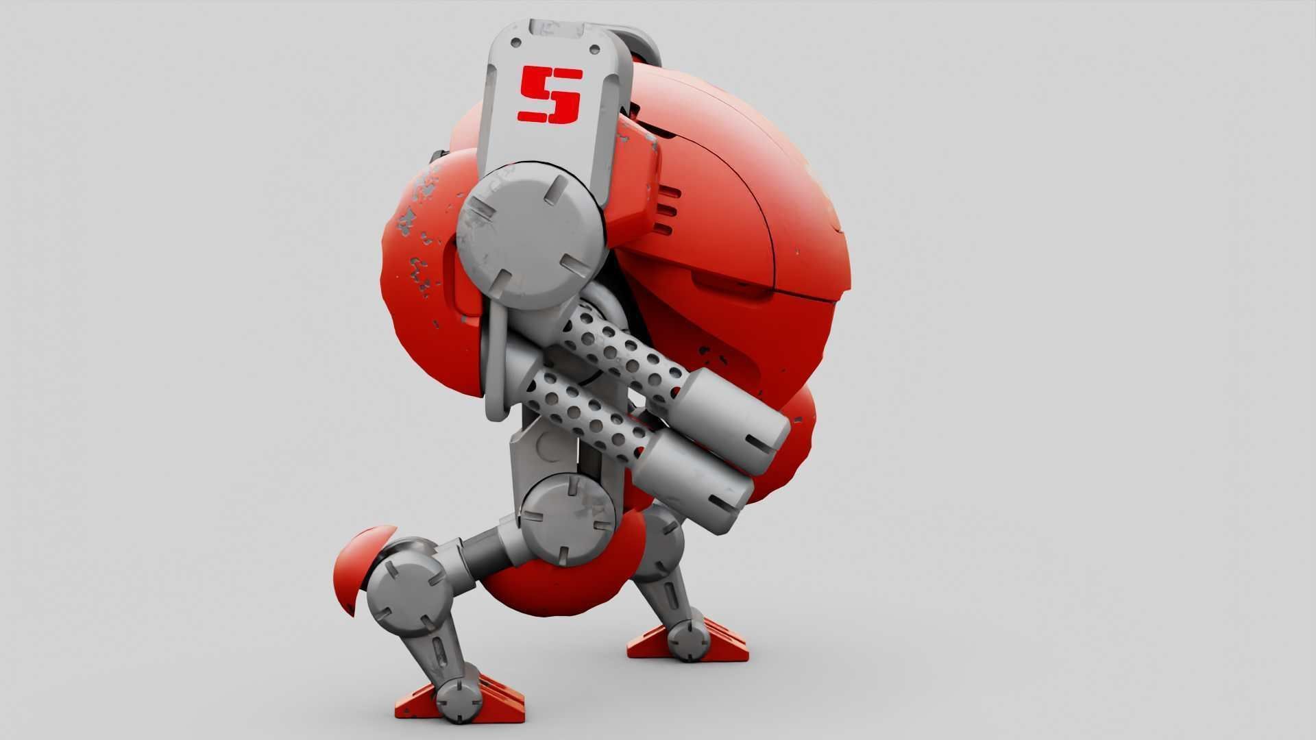 MILITARY BOT M-200  RIGGED 3D model_25