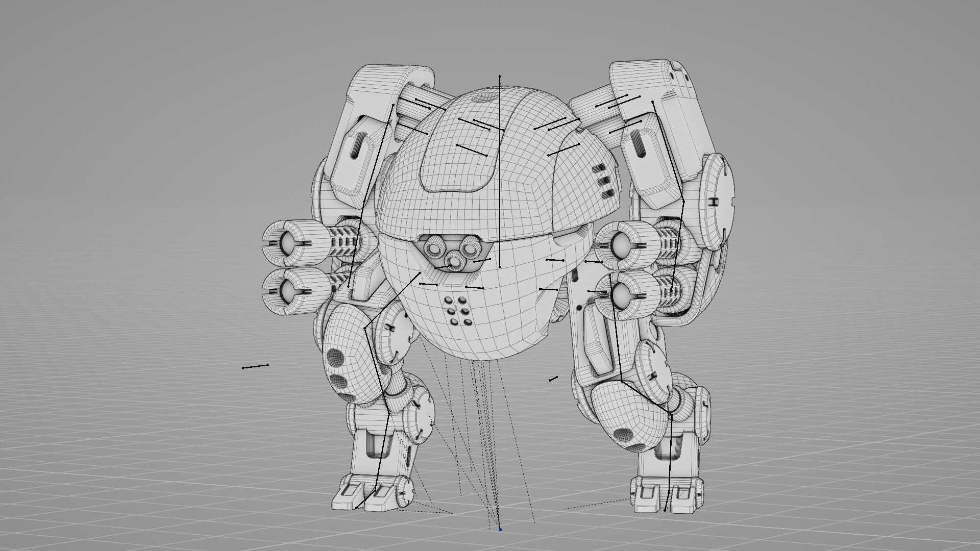MILITARY BOT M-200  RIGGED 3D model_35