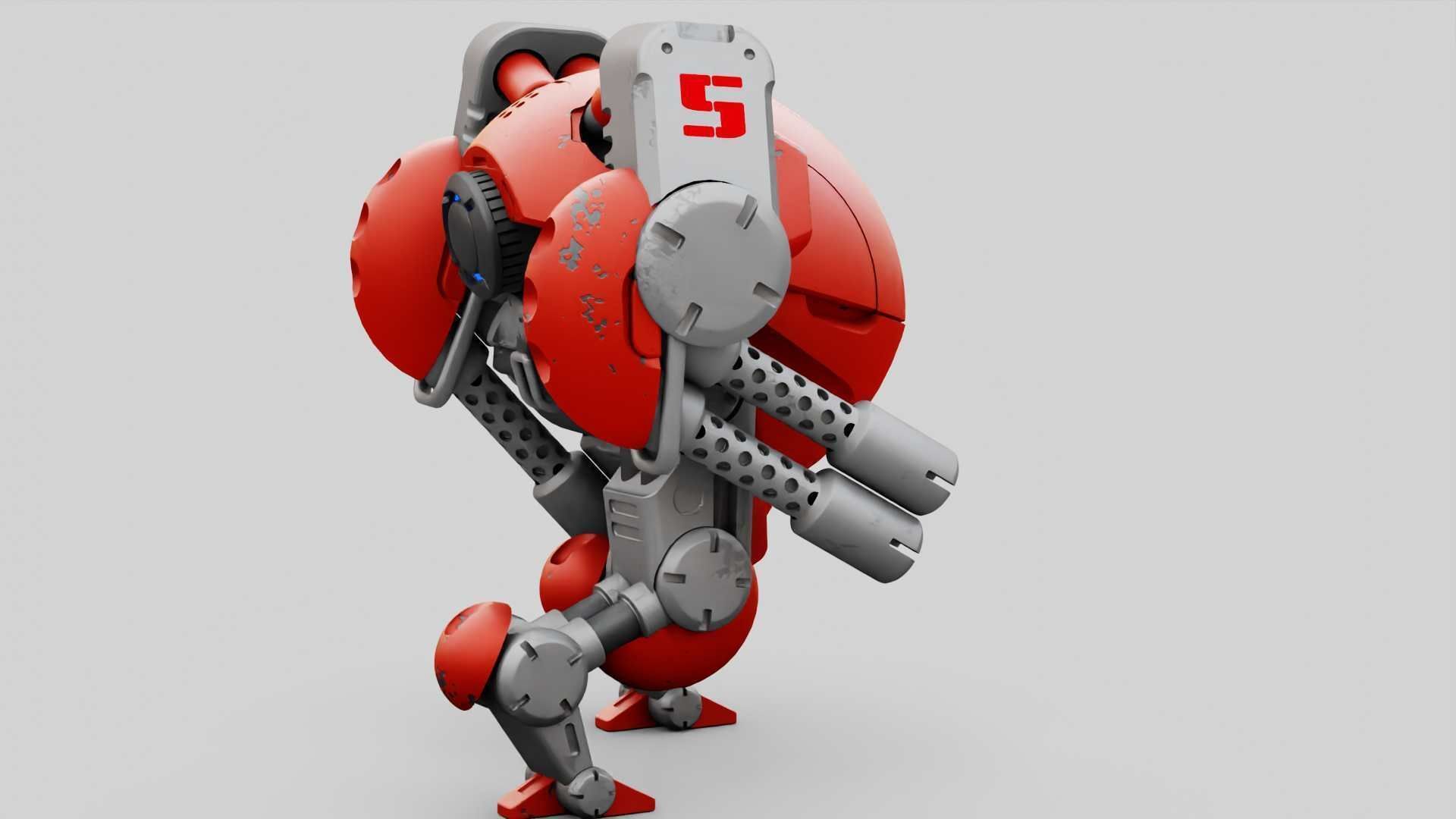 MILITARY BOT M-200  RIGGED 3D model_26