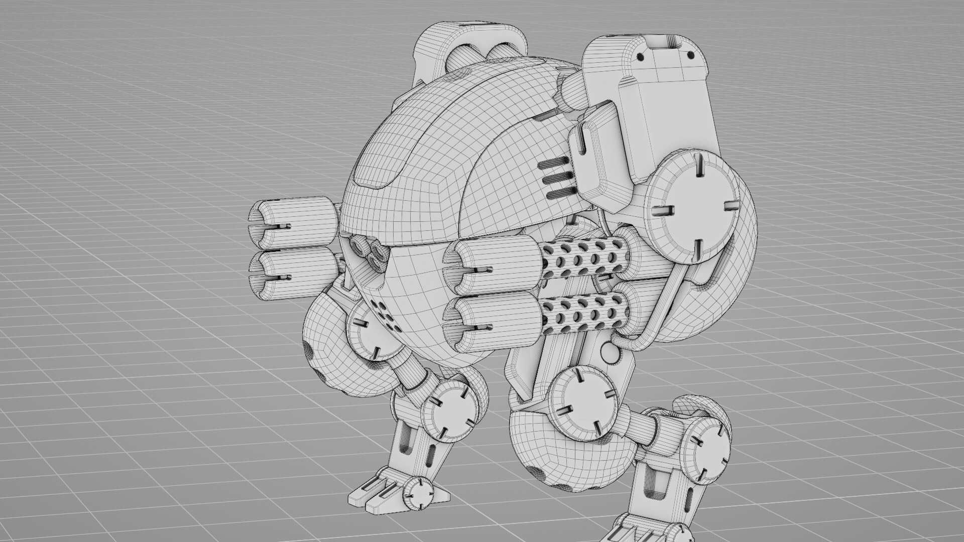 MILITARY BOT M-200  RIGGED 3D model_36