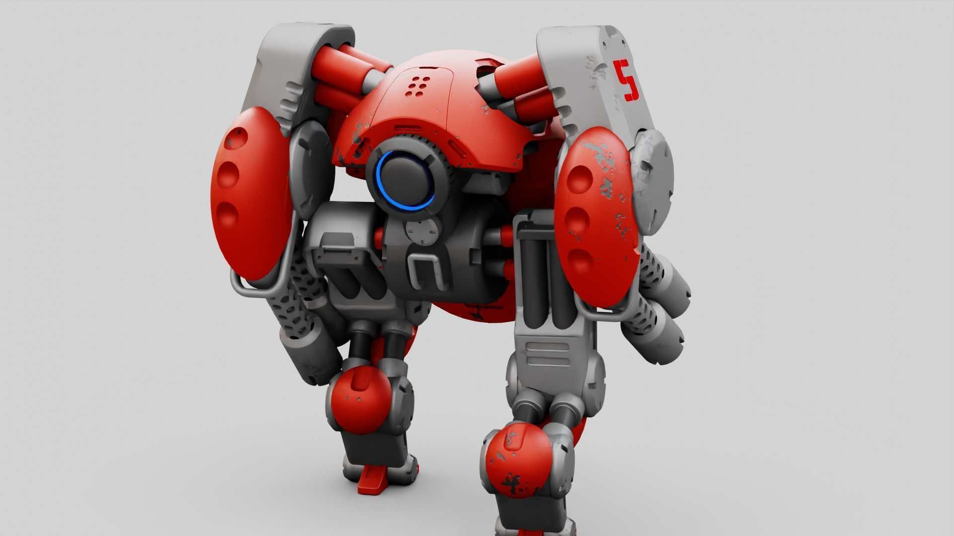 MILITARY BOT M-200  RIGGED 3D model_28
