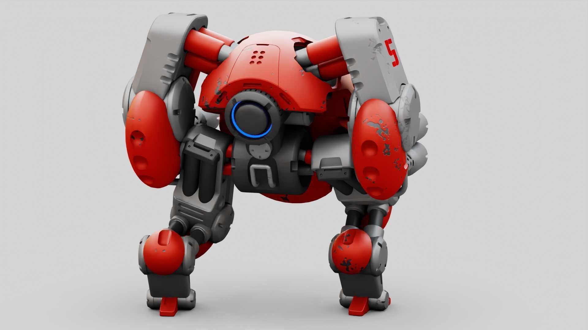 MILITARY BOT M-200  RIGGED 3D model_11