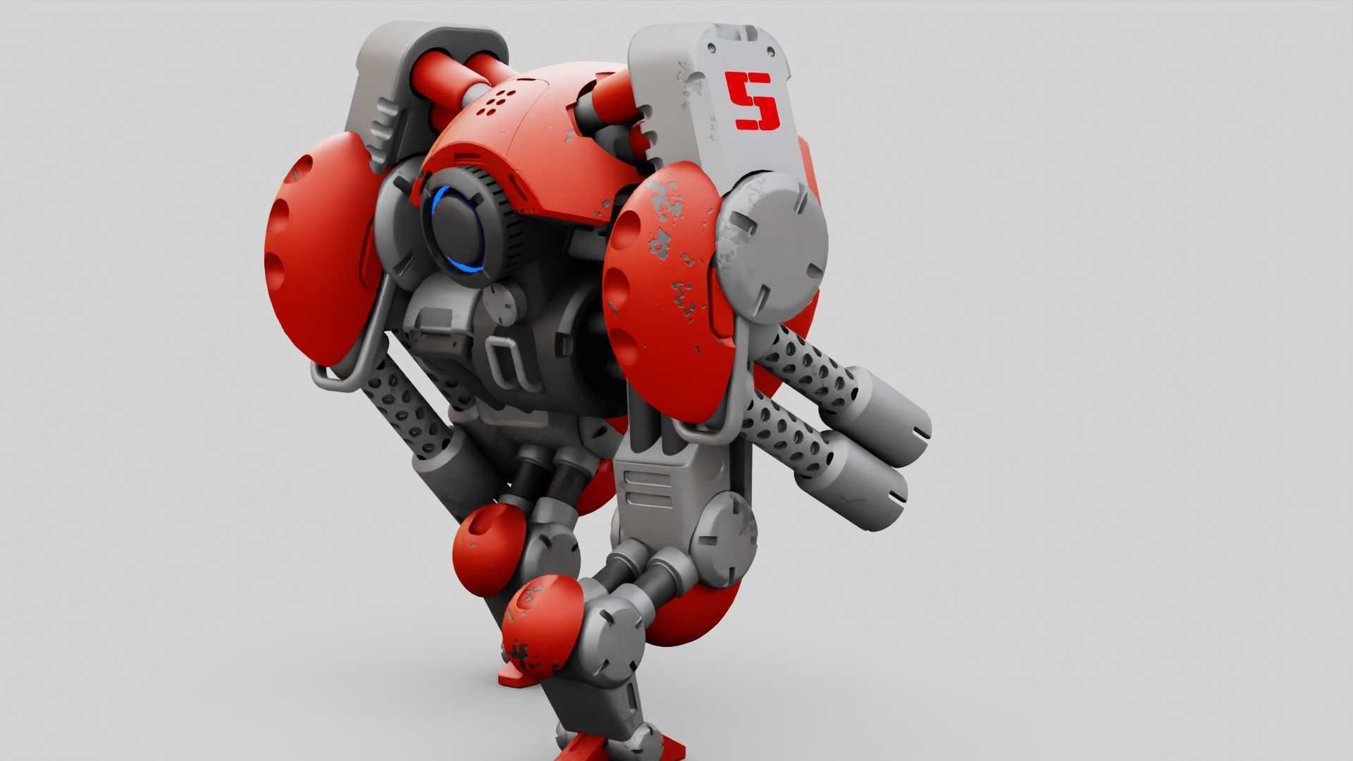 MILITARY BOT M-200  RIGGED 3D model_27