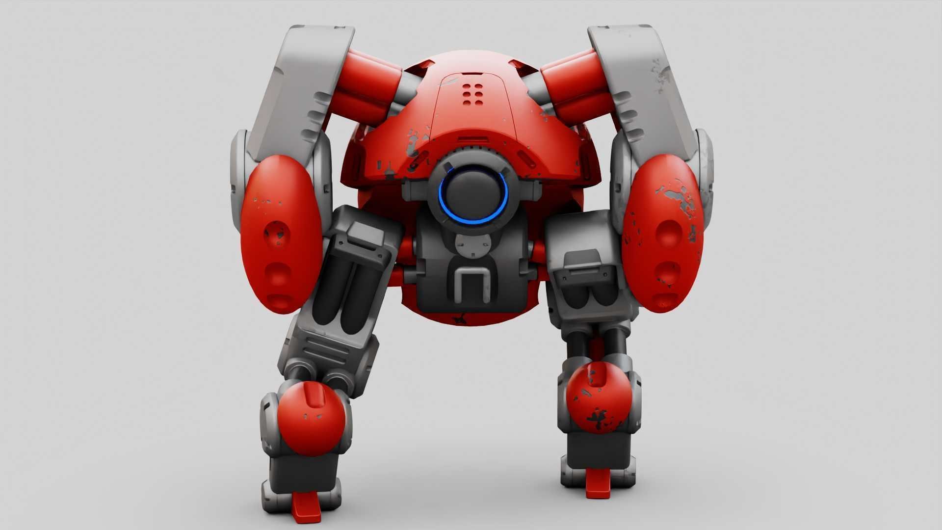 MILITARY BOT M-200  RIGGED 3D model_12