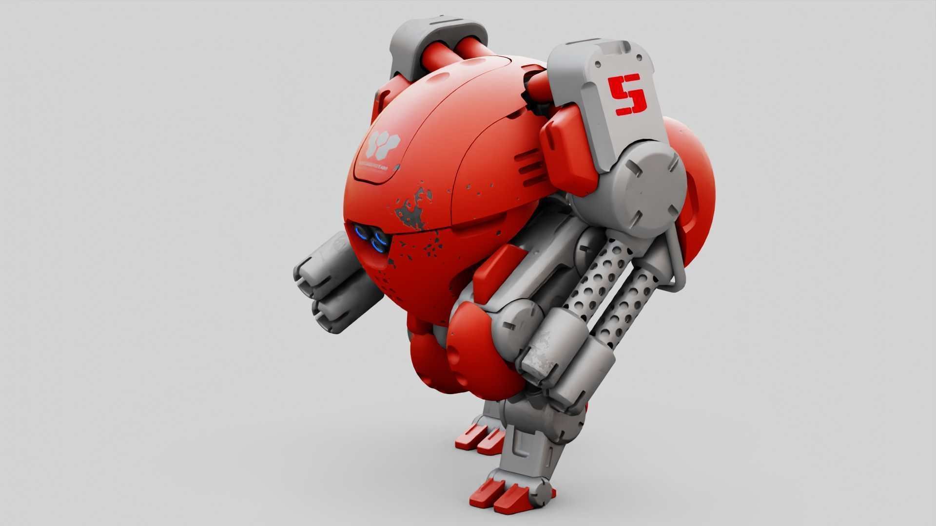 MILITARY BOT M-200  RIGGED 3D model_29
