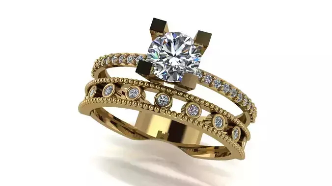 Ring wedding ring two in one engagement assembled 71