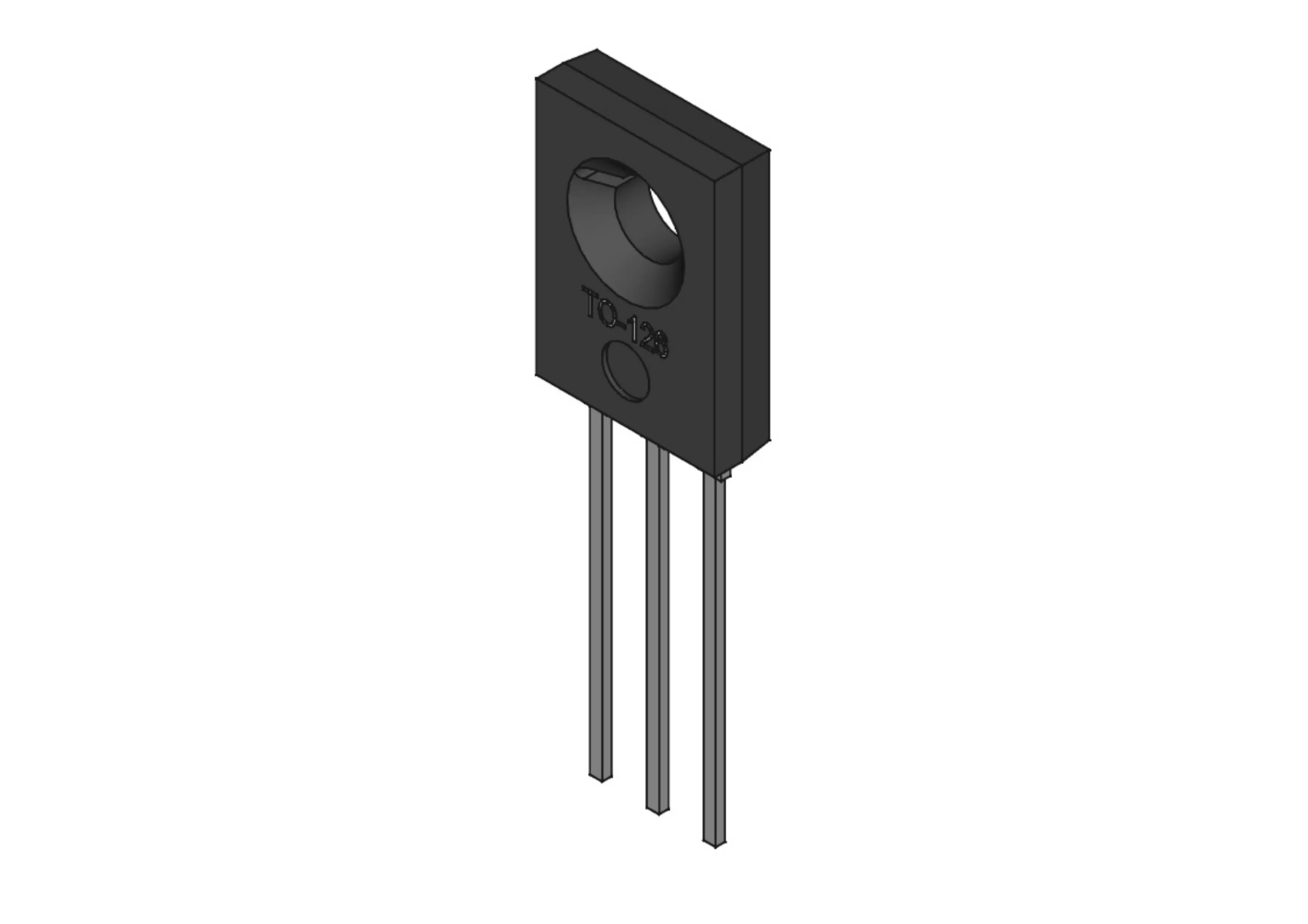 TO126 transistor case 3D model_0
