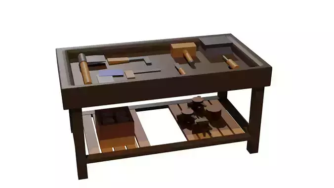 Low poly Tool Table 3D model