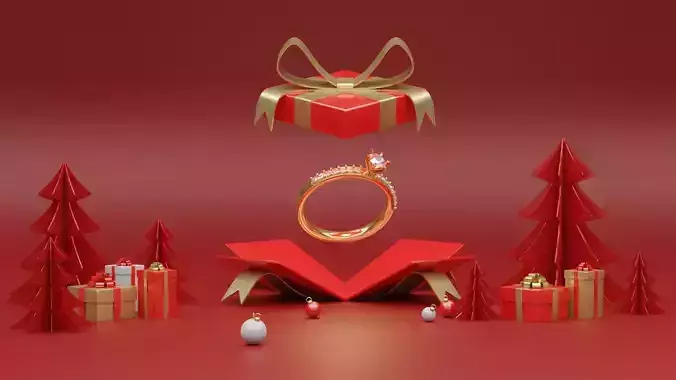 Christmas Product Advertising Display Podium