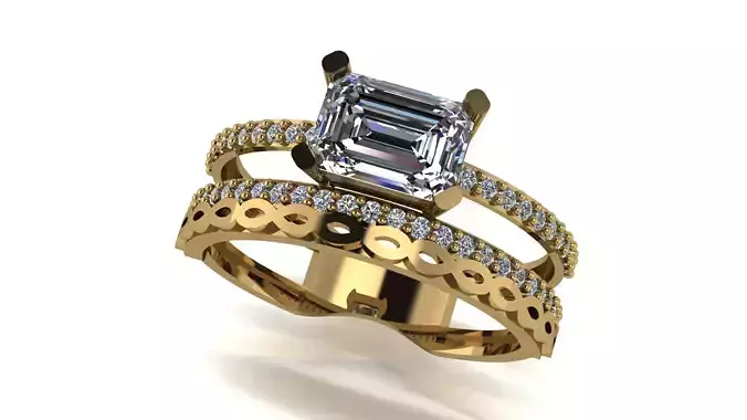 Ring wedding ring two in one engagement assembled 77