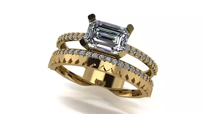 Ring wedding ring two in one engagement assembled 78