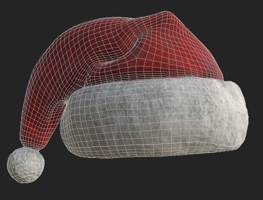 Santa Hat Low-poly 3D model_3