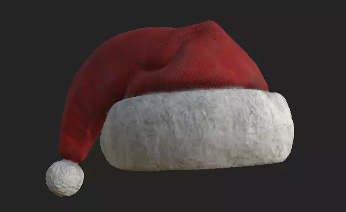 Santa Hat Low-poly 3D model_0